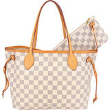 Louis Vuitton Damier Azur Monogram Neverfull PM Handbag