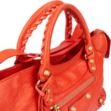 Balenciaga Fire Leather City Handbag