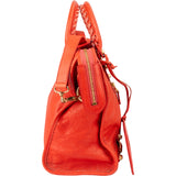 Balenciaga Fire Leather City Handbag