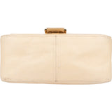 Fendi Leather Crystal FF Buckle Baguette Mamma Handbag