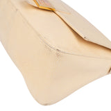 Fendi Leather Crystal FF Buckle Baguette Mamma Handbag