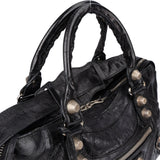 Balenciaga Black Leather City Handbag