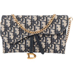 Christian Dior Trotter Monogram Saddle Wallet On Chain Shoulder Bag - vintageandkickz