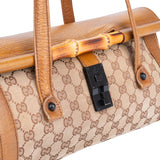 Gucci GG Monogram Bamboo Handbag