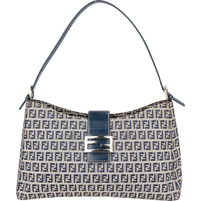 Fendi FF Monogram Baguette Buckle Shoulder Bag - vintageandkickz