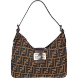 Fendi FF Monogram Baguette Buckle Shoulder Bag