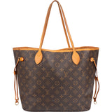 Louis Vuitton Canvas Monogram Neverfull MM Shopper Handbag