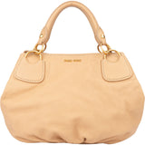 Miu Miu Beige Soft Leather Classic Handbag