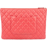 Chanel Quilted Caviar Leather CC Clutch