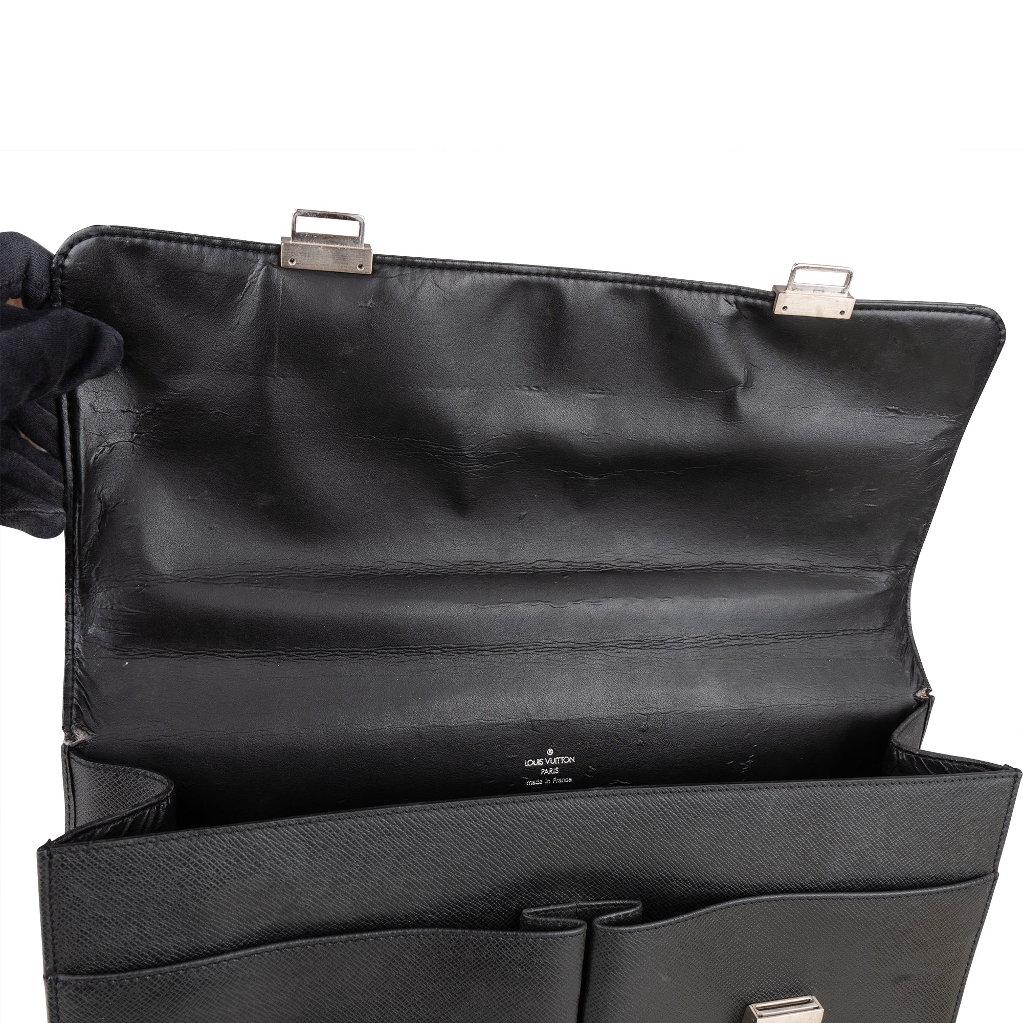 Louis Vuitton Taiga Leather Serviette Kazan Business Handbag - vintageandkickz