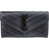 Saint Laurent Chevron Leather Wallet