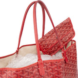 Goyard Red Goyardine Monogram Saint Louis PM Handbag
