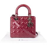 Christian Dior Quilted Patent Leather Lady Dior Handbag