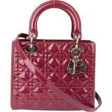 Christian Dior Quilted Patent Leather Lady Dior Handbag