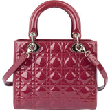 Christian Dior Quilted Patent Leather Lady Dior Handbag