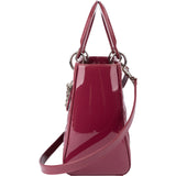 Christian Dior Quilted Patent Leather Lady Dior Handbag