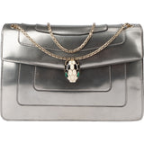 Bvlgari Silver Patent Serpenti Forever Shoulder Bag