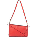 Loewe Red Leather Puzzle Clutch Shoulder Bag