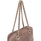 Gucci Brown Nubuk Leather GG Soho Shoulder Bag