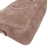 Gucci Brown Nubuk Leather GG Soho Shoulder Bag