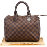 Louis Vuitton Damier Ebene Monogram Speedy 25 Handbag