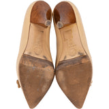 Chanel Beige Leather Cloverleaf Heels (35)
