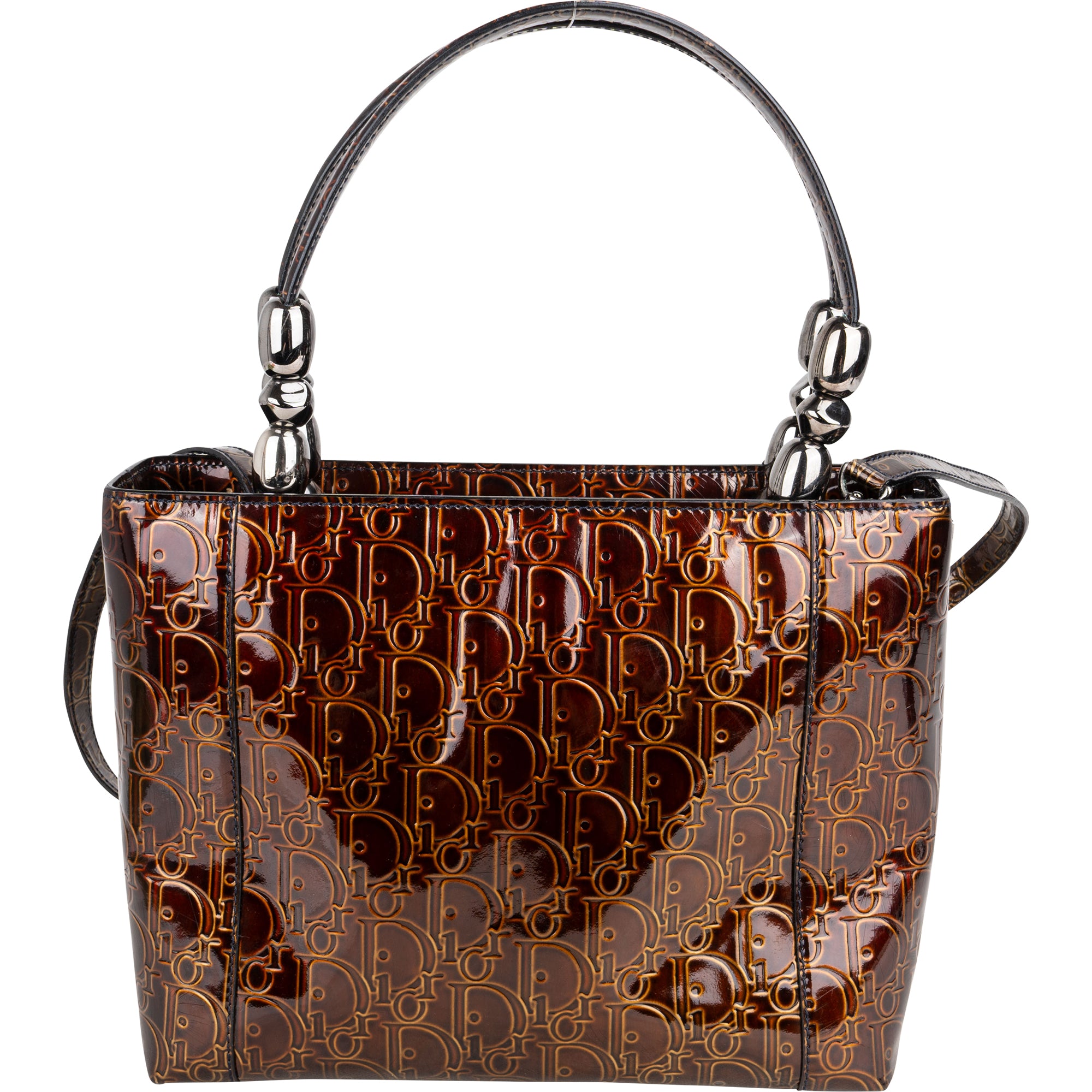 Christian Dior Patent Leather Oblique Monogram Maris Handbag - vintageandkickz