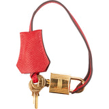 Hermès Rouge Epsom Leather Gold Padlock & Clochette