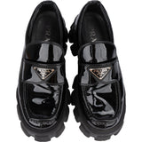 Prada Patent Leather Triangle Monolith Loafer (37)
