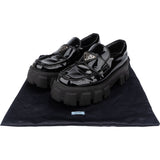 Prada Patent Leather Triangle Monolith Loafer (37)