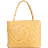 Chanel Yellow Caviar Leather Medaillon Handbag