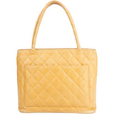 Chanel Yellow Caviar Leather Medaillon Handbag