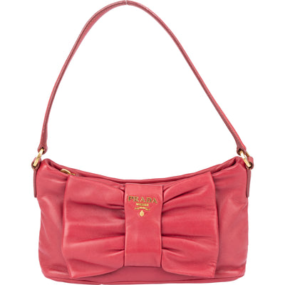 Prada Pink Leather Ribbon Mini Handbag