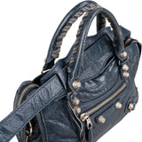 Balenciaga Blue Leather Mini City Handbag