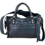 Balenciaga Blue Leather Mini City Handbag