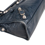 Balenciaga Blue Leather Mini City Handbag