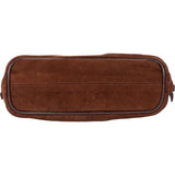Fendi Brown Suede Leather Baguette Buckle Handbag