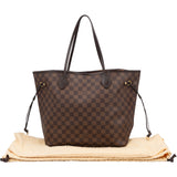Louis Vuitton Damier Ebene Monogram Neverfull MM Shopper Handbag