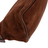 Fendi Brown Suede Leather Baguette Buckle Handbag