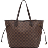 Louis Vuitton Damier Ebene Monogram Neverfull MM Shopper Handbag