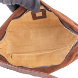 Fendi Brown Suede Leather Baguette Buckle Handbag