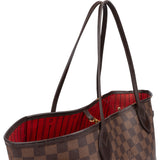 Louis Vuitton Damier Ebene Monogram Neverfull MM Shopper Handbag