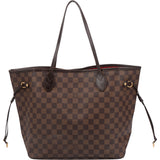 Louis Vuitton Damier Ebene Monogram Neverfull MM Shopper Handbag