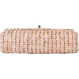 Chanel Tweed Palladium Double Flap Crossbody Bag