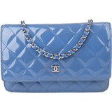 Chanel Quilted Patent Leather Wallet On Chain Crossbody Bag