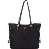 Prada Nylon Saffiano Leather Shopper Handbag