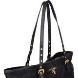 Prada Nylon Saffiano Leather Shopper Handbag