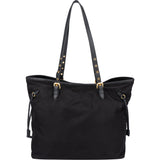 Prada Nylon Saffiano Leather Shopper Handbag