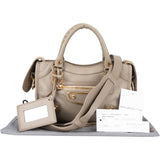 Balenciaga Grey Leather Mini City Handbag
