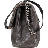 Saint Laurent Grey Croco Optic Leather West Hollywood Crossbody Bag